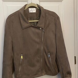 Vigoss Women's Taupe Leather Jacket